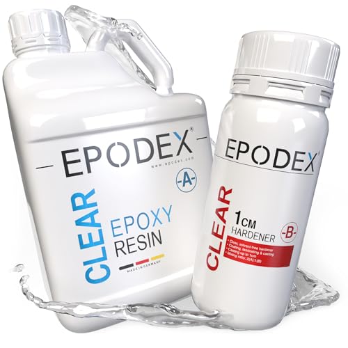 EPODEX Epoxidharz Set ECO | klares Epoxy Resin für Gießhöhen bis 1cm | Gießharz Set ohne oder mit Farbstoffen | Für alle Beschichtungen, Versiegelungen, Reparaturen, Formenbau, Kunst & Handwerk EPODEX Epoxidharz Set ECO | klares Epoxy Resin für Gießhöhen bis 1cm | Gießharz Set ohne oder mit Farbstoffen | Für alle Beschichtungen, Versiegelungen, Reparaturen, Formenbau, Kunst & Handwerk von EPODEX