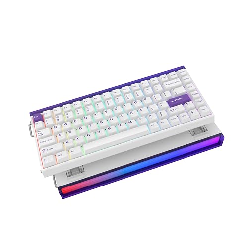 EPOMAKER Aula Hero84 HE Hall-Effekt-Tastatur, RGB-Lightbox, 0.01mm Einstellbare Betätigung, 8KHz Polling, 0.125ms, Snap Key, SOCD, Magnetische Gaming Tastatur (Weiß&Violett) von EPOMAKER