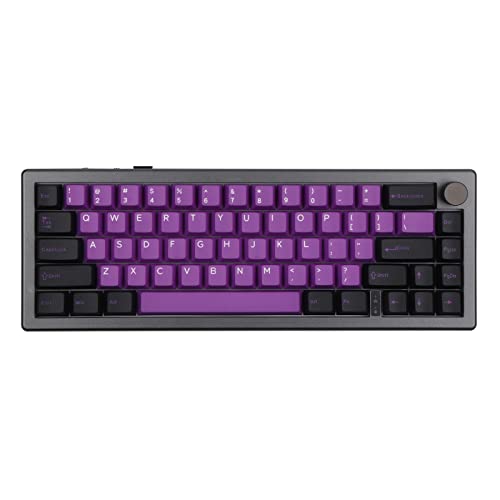 EPOMAKER EK68 65% Gasket NKRO Mechanische Tastatur, Hot Swappable Triple Mode Gaming-Tastatur mit 3000mAh Akku, RGB-Hintergrundbeleuchtung für Büro/Home/Win/Mac(Black Purple, Budgerigar Switch) von EPOMAKER