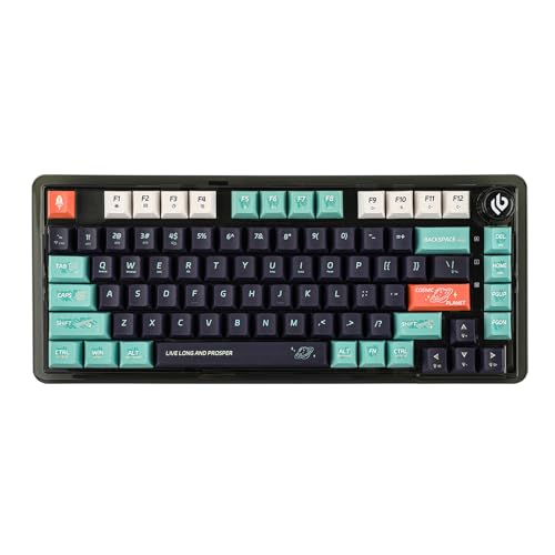 EPOMAKER X LEOBOG K81 Mechanische Tastatur mit Kabel/Bluetooth/kabellos, Gasket Gaming-Tastatur, Hot-Swap-fähig, NKRO, mit Knob für Win/Mac (Star Travel, Ice Crystal Switch) von EPOMAKER