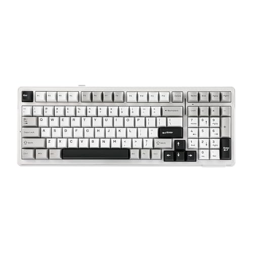 EPOMAKER x Aula F99 Kabellose mechanische Tastatur, Tastatur Gasket mit Hot-Swap, Polsterung, Bluetooth, 8000 mAh, NKRO, RGB, für Gaming/Win/Mac(F99 Grey, Nimbus Switch) von EPOMAKER