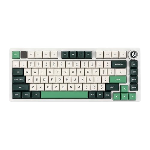 EPOMAKER x LEOBOG Hi75 Mechanische Tastaturen aus Aluminiumlegierung, Gasket Gaming-Tastatur mit Kabel, programmierbare, Hot-Swap, NKRO für Win/Mac (White Green, Juggle V2 Switch) von EPOMAKER