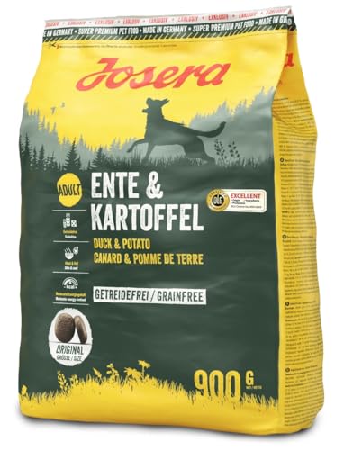 Josera Ente & Kartoffel | 1 x 900g | Trockenfutter für Hunde | Getreidefrei | Für ausgewachsene Hunde mittlerer und großer Rassen Josera Ente & Kartoffel | 1 x 900g | Trockenfutter für Hunde | Getreidefrei | Für ausgewachsene Hunde mittlerer und großer Rassen von EPONA