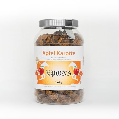 Original EPONA Apfel Karotte Leckerli Dose, speziell für Pferde, bestehen aus reinem Apfel sowie einem Anteil von 20% Karotte- sind getreidefrei und besonders lecker. Original EPONA Apfel Karotte Leckerli Dose, speziell für Pferde, bestehen aus reinem Apfel sowie einem Anteil von 20% Karotte- sind getreidefrei und besonders lecker. von EPONA