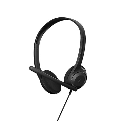 EPOS C1 Professionelles Business-Headset mit USB-A-Schnittstelle, Überlegenes Rauschunterdrückendes Mikrofon, Chrome-Zertifizierung - Bequeme Passform, Langlebigkeit, Connect Integration, Gott, Black von EPOS