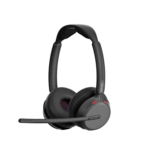 EPOS IMPACT 1060T ANC Professionelles Büro-Kabelloses-Headset mit Mikrofon für PC – Beidseitig, Aktive Geräuschunterdrückung, EPOS AI, Super Wideband, BrainAdapt Komfort, Microsoft Teams zertifizier von EPOS
