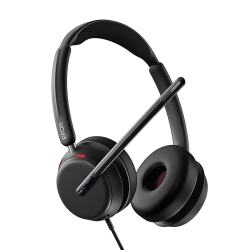 EPOS IMPACT 860T - Doppelseitiges kabelgebundenes USB-C & USB-A-Headset mit Noise-Cancelling-Mikrofon, Microsoft Teams zertifiziert, Super-Wideband, bequeme Passform, ideal Büro- & Home Office Profis von EPOS