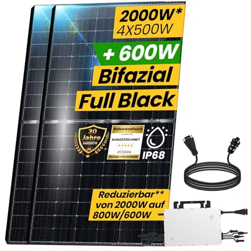 EPP.Solar® 1000W/860W/830W Balkonkraftwerk Komplettset inkl. Neu Generation Upgradefähiger 800W Deye/Hoymiles Wechselrichter mit Relais (2000W mit HMS 1600) von EPP.Solar