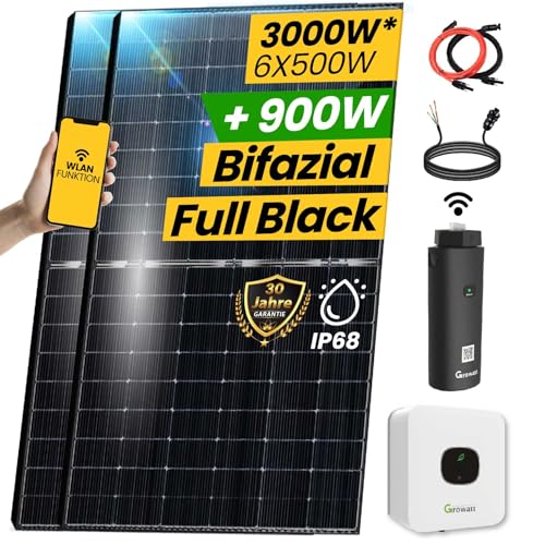 3000W Balkonkraftwerk Set | 3 kW Growatt Wechselrichter MIC 3000TL-X | Photovoltaik Solaranlage mit WIFI Stick von EPP.Solar