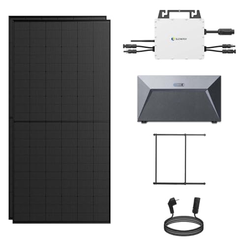 EPP.Solar® 850W Balkonkraftwerk mit Speicher | Wechselrichter 800W | Photovoltaik Anlage mit 1,6 kWh Solarspeicher von Anker | Balkonkraftwerk mit Halterung (850W mit Anker Speicher) von EPP.Solar