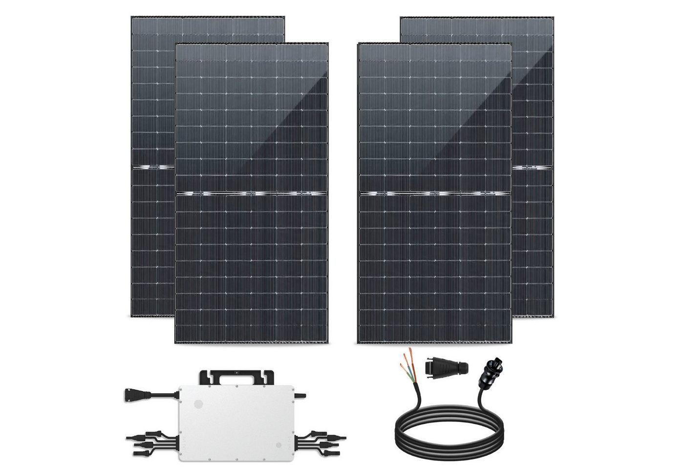 EPP.Solar Solaranlage 1760W Balkonkraftwerk 440W Bifazial Photovoltaik Solaranlage, Monokristallines 440W Solarmodul Komplettset mit Hoymiles 1800W Wechselrichter inkl. 5m Wielandstecker von EPP.Solar