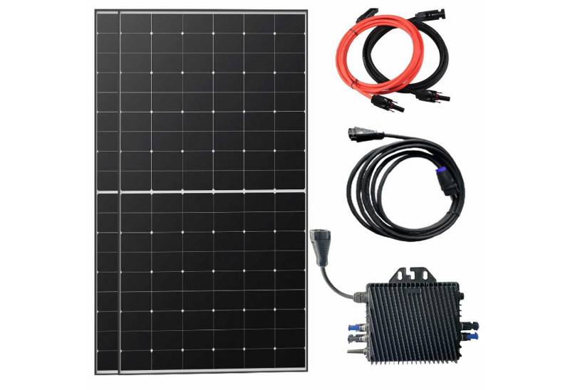 EPP.Solar Solaranlage 870W Balkonkraftwerk 800W komplett Steckdose Bifaziale Solaranlage, 870 W, Monokristallin, (800W Absaar WIFI Wechselrichter), Plug & Play Einfach Installation und WLAN Einrichtung von EPP.Solar