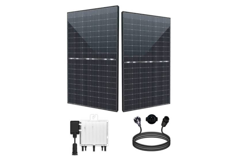 EPP.Solar Balkonkraftwerk 880W Balkonkraftwerk 800W komplett Steckdose - Balkonkraftwerk, 880,00 W, Bifazial-Zellen, (800 Watt upgradebarer Growatt NEO Wechselrichter 600W/800W), 2x440W Bifaziale Glas/Glas Solarmodule im Solaranlage Komplettset von EPP.Solar