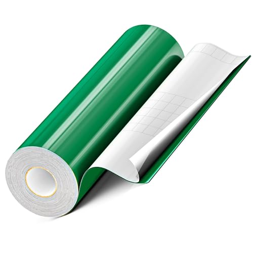 EPRCUT Green Vinylfolie Plotter, Glänzend 30.5cm x 1524cm Selbstklebende Folie, Wasserdichtes Plotterfolie Vinyl Rolle für DIY-Aufkleber, Party, Tasse, Fenster, Muttertag, Kindertag von EPRCUT