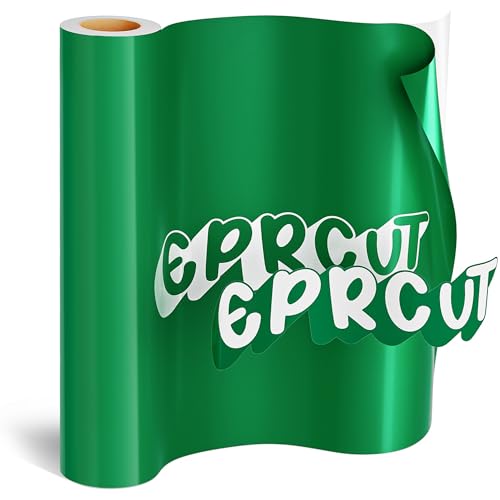 EPRCUT Green Vinylfolie Plotter, 30.5cm x 457cm Plotterfolie Vinyl Rolle für Cricut, Glänzende Selbstklebende Plotter Folie für DIY, Party, Auto, Tasse, Fenster, Easter Dekoration von EPRCUT