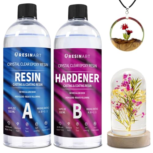 EPRESINART Epoxidharz, 36oz/1064ml 1:1 Ratio, Ungiftiges, klares Epoxidharz Holz Kit, Kunstgestaltung, Restaurierung, Wandfliesen, Bodenbeläge von EPRESINART