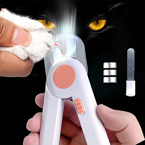 EPROICKS Nagelknipser mit Led-Licht für Hunde Katzen, Krallenschere für Katzen Hunde, mit Nagelfeile und Spritzfest Schutzvorrichtung, für Mittlere und Kleine Haustiere Krallenpflege von EPROICKS