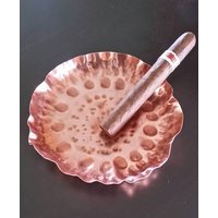 Kupfer Zigarette Aschenbecher Handarbeit Aus Massivem von EPTHOMPSON