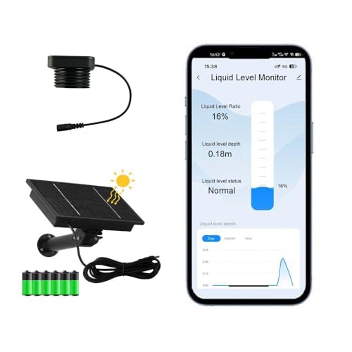 EPTTECH Smart TLC 2326-WF-S Tuya APP Effizientes Solarpanel Wiederaufladbarer Akku Flüssigkeitsstandsmonitor Wifi Wasser Öl Tank Füllstandssensor Wasserdicht IP67 Haushalt Alarm Outdoor Ultraschall von EPTTECH