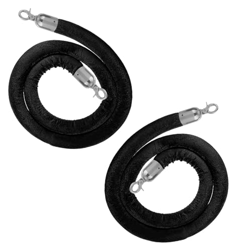 EPYBJYWQ Absperrseil Schwarzes Samt Stanchion Seil, Heavy Duty Warteschlange Hängeseil for Hotel Theater(2 Pack,400cm/157 in) von EPYBJYWQ