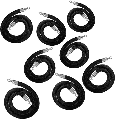 EPYBJYWQ Absperrseil Schwarzes Samt Stanchion Seil, Heavy Duty Warteschlange Hängeseil for Hotel Theater(8 Pack,100cm/40 in) von EPYBJYWQ