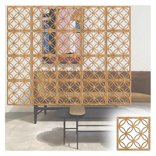 EPYBJYWQ Hängender Raumteiler wasserdichte Trennwand mit Schnitzmuster for Wohnzimmer, Schlafzimmer, Büro, Klappbare Privatsphäre-Wanddekoration, 0,2 Zoll dick(25Pcs) von EPYBJYWQ