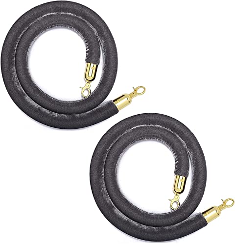 EPYBJYWQ Samtseil Heavy Duty Samt Stanchion Seil mit Goldhaken, Queue Crowd Control Barrieren, Hotels Museen Theater(350cm/11.5ft) von EPYBJYWQ