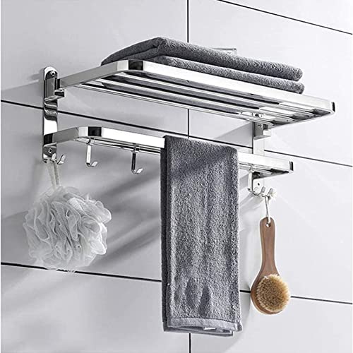 EQHAIR Handtuchablage Edelstahl Badetuchstange Wandmontage Handtuchstange 40-80cm Wand-handtuchhalter für Badezimmer Toilette Küche (Dual-Use-Installation) (50cm) von EQHAIR