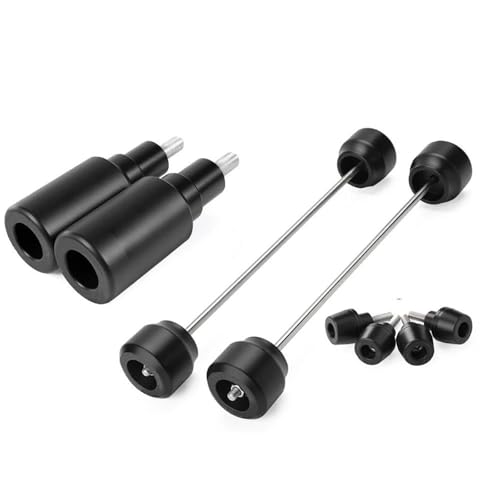 EQJSHL Motorrad-Rahmengleiter, Sturzpads Für Y&amaha MT03 MT25 YZF R3 R25 MT-03 MT-25, Vorderradkotflügel, Gabel-Radachsen-Schutzpad Sturzschutz Sturzpads(SCHWARZ 1) von EQJSHL