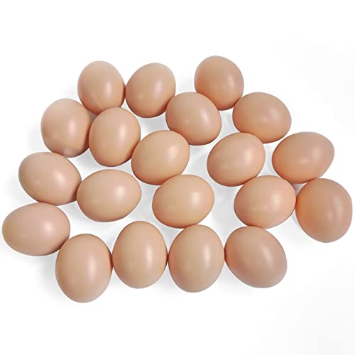 EQLEF Deko-Eier aus Kunststoff, 20Pcs gefälschte Hühnereier Künstliche Nest Eier Realistische Dummy Eier Unbreakable Huhn Spielzeug Eier Ermutigen Legen&Verhindern Essen Dekorative Eier DIY von EQLEF