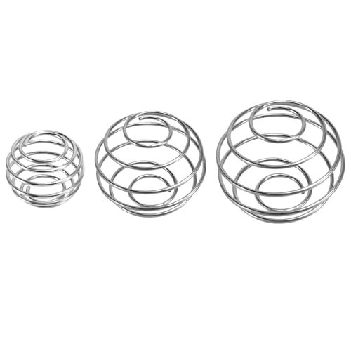 Edelstahl Shaker Kugel, 3Pcs Edelstahl Flaschenmischer Ball Mixer Mischen Ball Metall Frühling Mixer Shake Ball für Flasche Cup Draht Schneebesen Ball für Protein gemischte Getränke von EQLEF