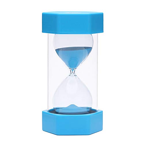 EQLEF Sanduhr zum Kochen Spiele Schule Übung große Größe 16cm, Mode Geschenk Home Office Tisch Sanduhr Dekor Kinder Spielzeug Sanduhr Blau (15 Min) von EQLEF