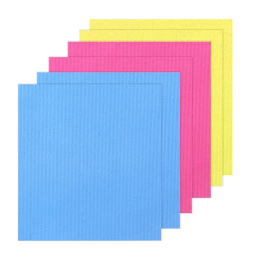 EQLEF Schweden geschirrtücher, 6pcs schwammtücher waschbar Absorbierend schwammtuch küche Umweltfreundlich schwedisches geschirrtuch spüllappen waschbar für Küche und Haushalt von EQLEF