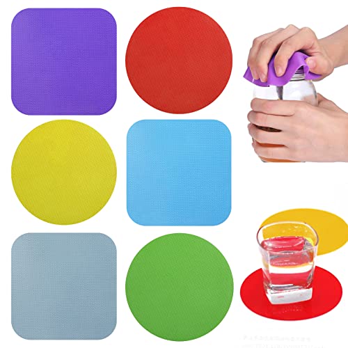 Gummi Glasöffner, 6pcs Glasöffner Schraubdeckelöffner Gummi Flaschen Glasöffner Gummi Deckelöffner Gummi Deckelöffner Gummiband für ältere Senioren mit Artritischen Händen Schwäche Hände von EQLEF