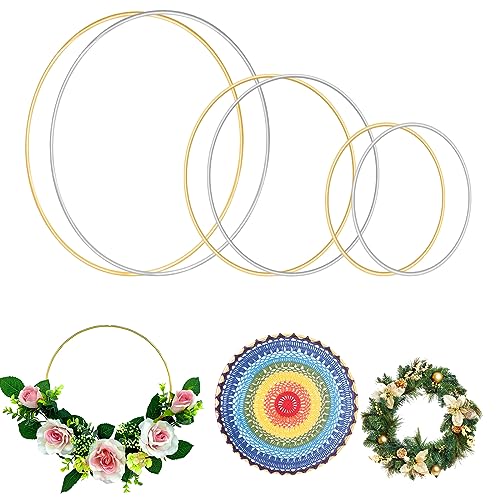 Metallringe Zum Basteln, 6pcs Traumfänger Ringe 10cm 15cm 20cm Drahtringe Zum Basteln Gold Metallring Kranz Metall Ringe Makramee Ringe Für Crafting Dreamcatcher Festival Kränze Macrame Diy Handarbeit von EQLEF