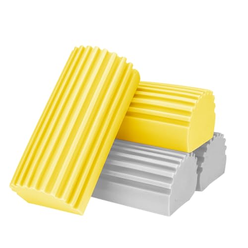 Staub Schwamm Rillen, 4pcs Staubschwamm Rillen Clean Duster Schwamm Staub Schwamm mit Rillen Damp Clean Duster Sponge für Haushaltsstaubjalousien, Glas, Baseboards, Geländer, Spiegel, Fenster von EQLEF