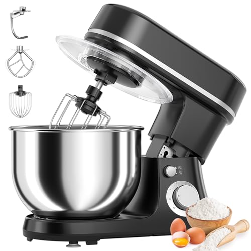 800 W Standmixer mit 5,3 Liter Schüssel, elektrischer Küchenmixer mit 6 Geschwindigkeiten mit Puls, Lebensmittelmischer mit Teighaken, Schneebesen, neigbarem Kopf und Boden 800 W Standmixer mit 5,3 Liter Schüssel, elektrischer Küchenmixer mit 6 Geschwindigkeiten mit Puls, Lebensmittelmischer mit Teighaken, Schneebesen, neigbarem Kopf und Boden von EQTLVFH