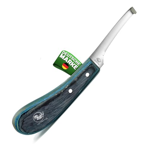 EQUESTRIAN STORE Hoof Knife Left-Handed - Super Sharp J2 Steel Narrow Blade, Ergonomic Sheet Handle - Professional Farrier Tool for Horse, Cow, Goat Hoof Trimming & Shoeing - Farrier Supplies von EQUESTRIAN STORE