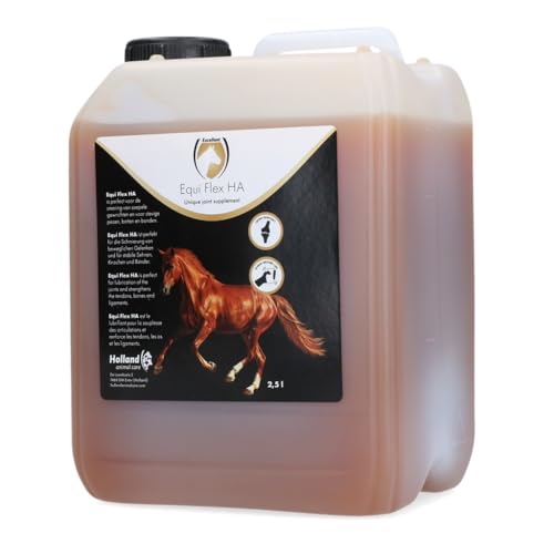 Excellent Equi Flex HA Liquid - Unterstützt die Schmierung Flexibler Gelenke und sorgt für Starke Sehnen, Knochen und Bänder - Geeignet für Pferde - 2.5 Liter von Holland Animal Care