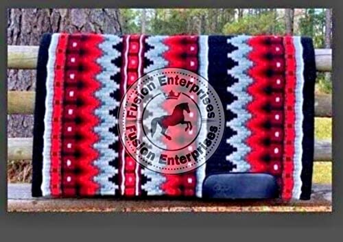 EQUIEMPRESS Sattelunterlage Western Show/Westernsatteldecke aus Neuseelandwolle, Top Wool Pad Sensor Flex (Anpassung möglich) VK-066 (34" x 36") von EQUIEMPRESS