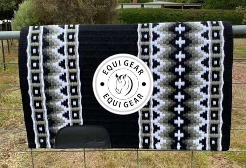 EQUIGEAR Western Ranch Horse Satteldecke aus neuseeländischer Wolle, Western-Design, handgefertigte Satteldecke, Wollpolster, Sensor Flex (Anpassung möglich), WW3 (34x38) von EQUIGEAR