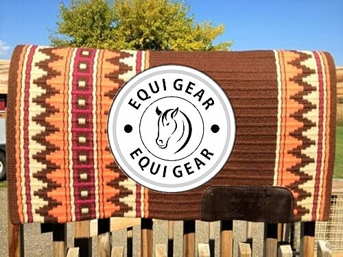 EQUIGEAR Western Show Horse Satteldecke aus neuseeländischer Wolle, Western-Design, handgefertigte Satteldecke, Wollpolster, Sensor Flex (Anpassung möglich), WZ20 (36x42) von EQUIGEAR