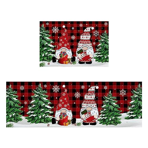 2 Stück Weihnachts Küchenteppiche rutschfest Waschbarer, Flur Wohnzimmer Boden Badezimmer Küchen Teppich, Gedrucktes Muster Weihnachtsdekor 2 Stück Weihnachts Küchenteppiche rutschfest Waschbarer, Flur Wohnzimmer Boden Badezimmer Küchen Teppich, Gedrucktes Muster Weihnachtsdekor von EQWIGKEIT