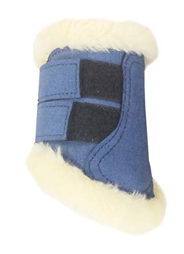 EQuest Soft Gamaschen Melange Weblammfell Klettverschlüsse für Minishetty und Shetty (Minishetty, Navy-Nature) von EQuest