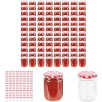 The Living Store Marmeladengläser mit Weißem/Rotem Deckel 96 Stk. 230 ml - Honiggläser - Rot von ER-SIICE