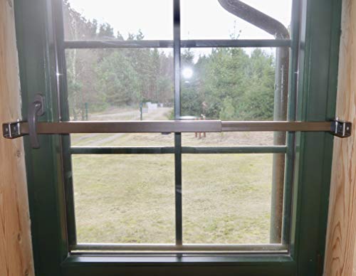ERABOS® - Patentierte Sicherungsstange für Fenster/Türen | MIT KIPPSTELLUNGS-SCHUTZ | Einbruchschutz | 57-100cm | MASSIVER STAHL | auch in WEISS erhältlich von ERABOS