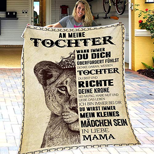 ERACII Personalisierte Flanell Briefdecke - An Meine Tochter Von Mama, Super Weiche Luftpost Decke, Positiv Ermutigen Sie Ihre Tochter Zur Liebe, Geeignet Für Sofa Reisen (150 * 200cm) von ERACII