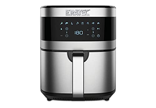 ERA-TEC AF-66 Heisluftfritöse XXL (5,5L), 1500W. Air Fryer ohne Öl. Heißluftfritteuse mit LED Display und 8 voreingestellten Programmen sowie Timer Funktion für Ihre Lieblingsgerichte., Schwarz von ERATEC