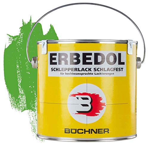 Erbedol | Schlepperlack | gelbgrün | RAL 6018 | 2,5 l l Farbe | Beschichtung | Restaurierung | Traktor | Agrar | Lack | Farbton | Lackierung | kratzfest | wetterfest | stoßfest | Schlepper | glänzend von Erbedol