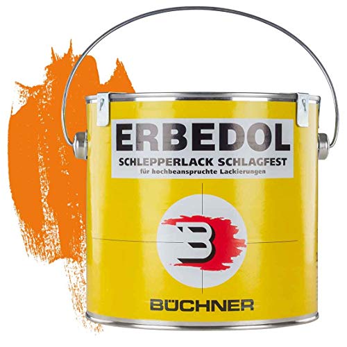 ERBEDOL | Schlepperlack | gelborange | RAL 2000 | 2,5 l | restaurieren | Traktor | lackieren | Farbe | Trecker | Frontlader | Lack | Lackierung | Farbton | schnelltrocknend | deckend | Schlepper-Lack von Erbedol